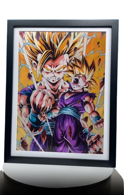 Dragon Ball Z 3D Lenticular Poster – Goku, Vegeta & Gohan Flip Art (No Frame)