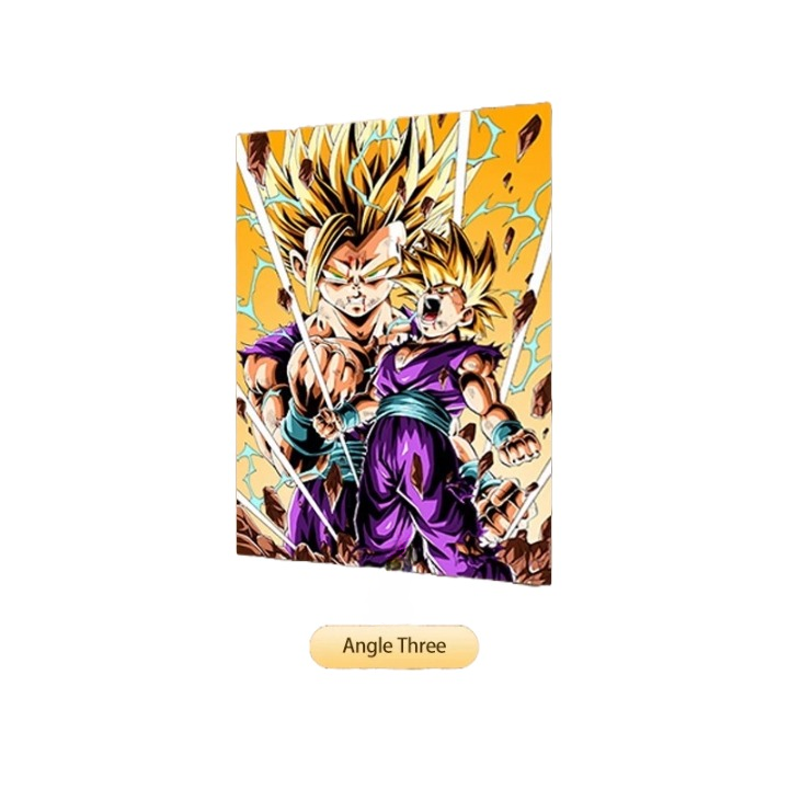 Dragon Ball Z 3D Lenticular Poster – Goku, Vegeta & Gohan Flip Art (No Frame)