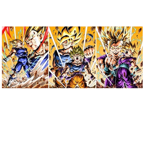 Dragon Ball Z 3D Lenticular Poster – Goku, Vegeta & Gohan Flip Art (No Frame)