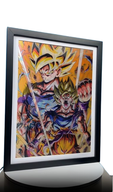 Dragon Ball Z 3D Lenticular Poster – Goku, Vegeta & Gohan Flip Art (No Frame)