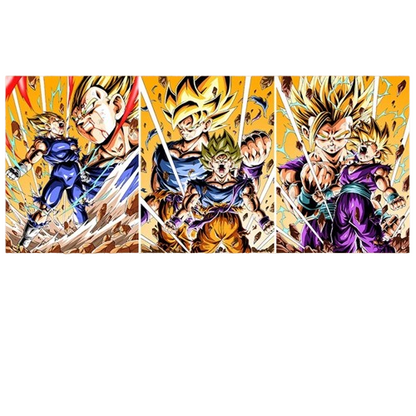 Dragon Ball Z 3D Lenticular Poster – Goku, Vegeta & Gohan Flip Art (No Frame)